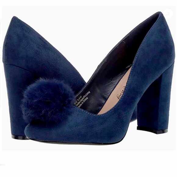 Penny Loves Kenny Women's RIZ Heel, Navy Micro Suede, 8.5 W US NIB - Picture 1 of 10